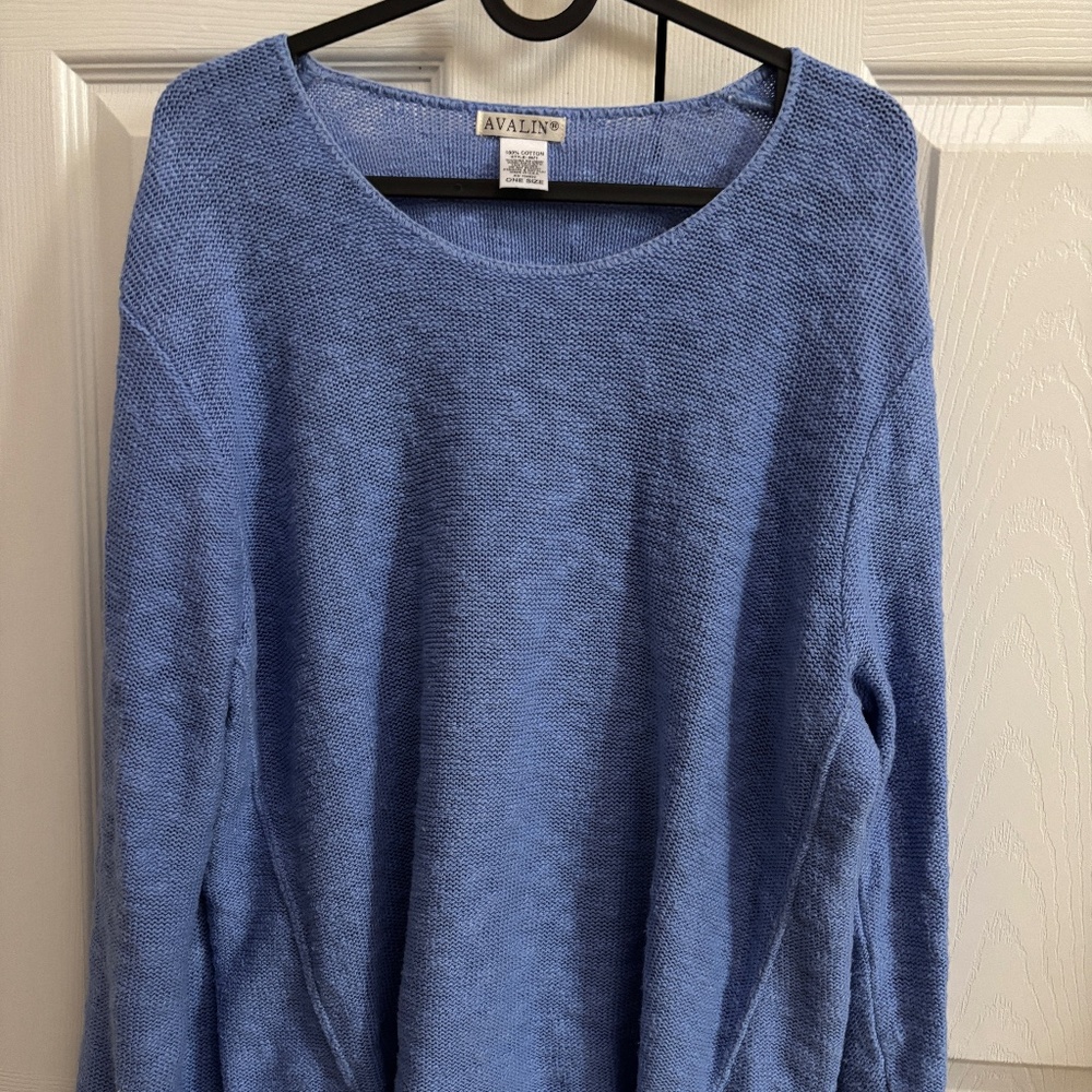 Blue 100% Cotton Avalin Sweater One Size